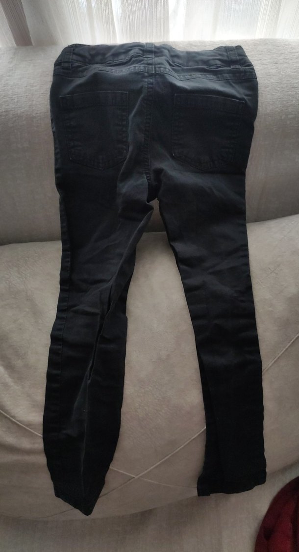 Siyah Düğmeli Skinny Fit Kot Pantolon - Görsel 4