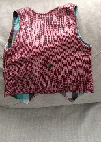 Çocuk Renkli Düğmeli Kolsuz Yelek - Görsel 4