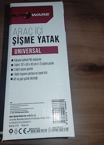 Araç içi şişme yatak
