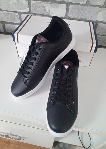 43 Beden siyah Renk Siyah Beyaz U.S. Polo Assn. Spor Ayakkabı