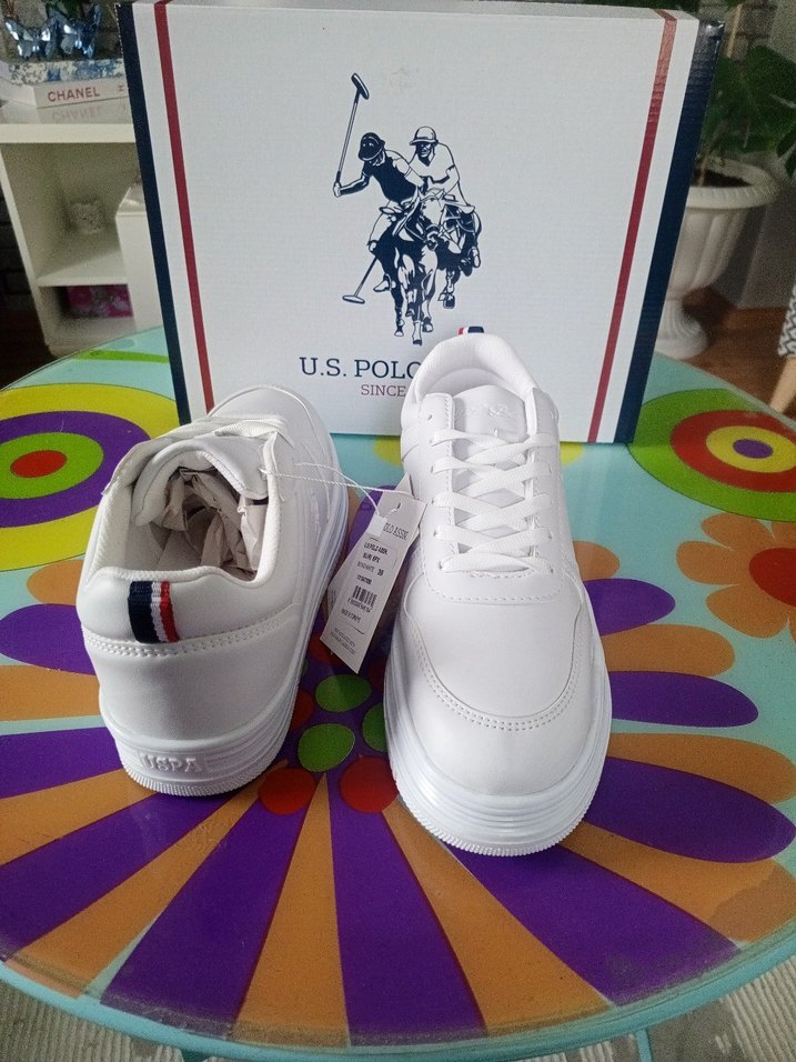 Beyaz S.Polo Assn. Platform Spor Ayakkabı - Görsel 5