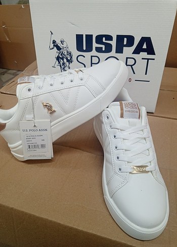 US Polo Beyaz Stiletto Topuklu Kadın Spor Ayakkabı - Görsel 4