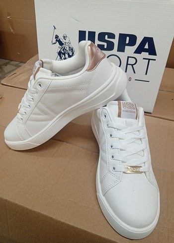 US Polo Beyaz Stiletto Topuklu Kadın Spor Ayakkabı - Görsel 3