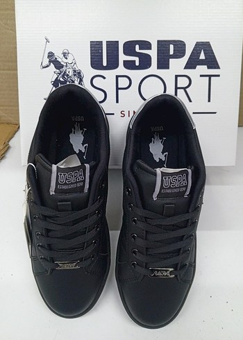 USPA Siyah Bağcıklı Spor Ayakkabı - Görsel 6