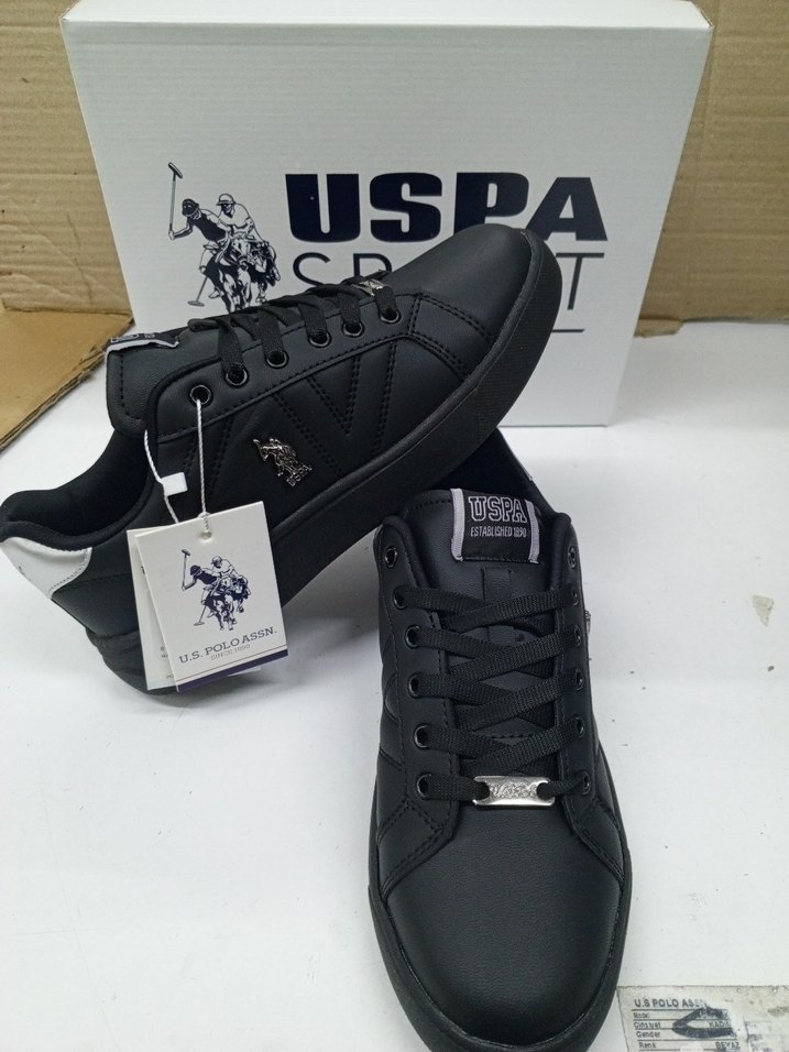 USPA Siyah Bağcıklı Topuklu Spor Ayakkabı - Görsel 3