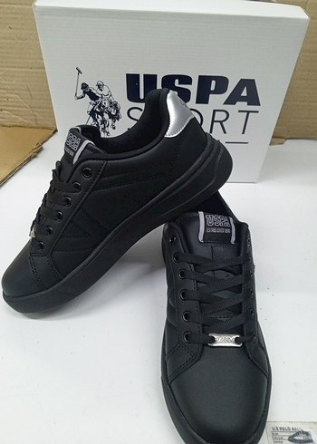 USPA Siyah Bağcıklı Kadın Spor Ayakkabı - Görsel 2