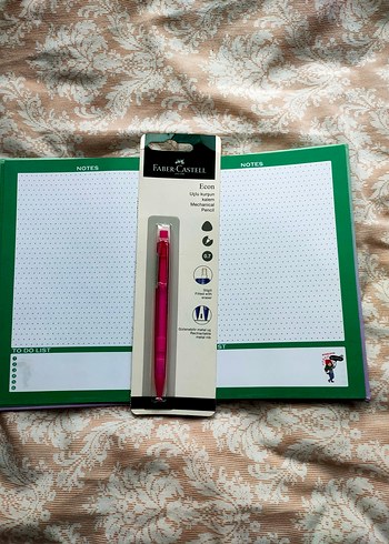 Pembe Faber-Castell Mekanik Kurşun Kalem ve Defter - Görsel 2