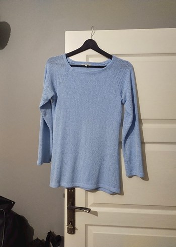 Mavi Triko Kadın Uzun Kollu Kazak - Görsel 2