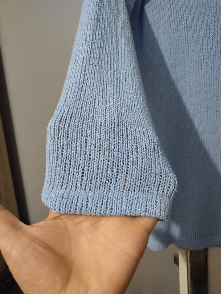 Mavi Triko Kadın Uzun Kollu Kazak - Görsel 4