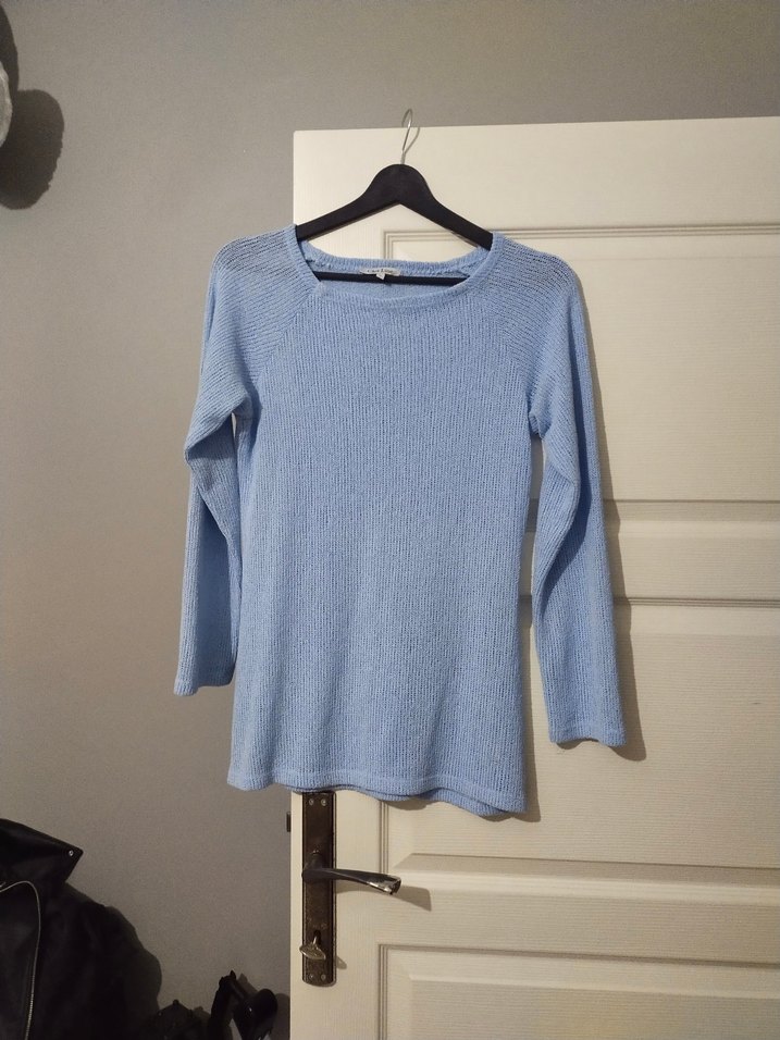 Mavi Triko Kadın Uzun Kollu Kazak - Görsel 2