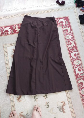 Kadın Kahverengi Uzun Pilili Etek - Görsel 3