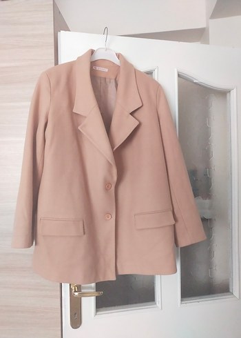 Düğmeli Bej Kadın Blazer Ceket - Görsel 2