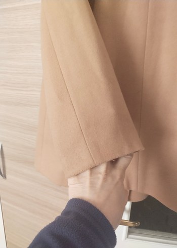 Düğmeli Bej Kadın Blazer Ceket - Görsel 4