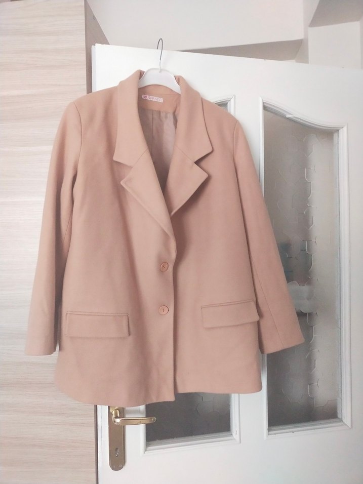 Düğmeli Bej Kadın Blazer Ceket - Görsel 2