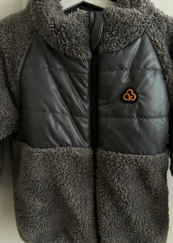 24-36 Ay Beden Gri Peluş Erkek Çocuk Mont