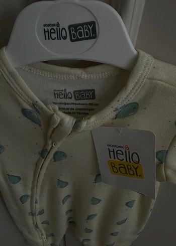 HelloBaby Yeşil Baskılı Kısa Kollu Bebek Tulum
