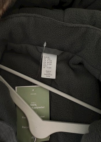 H&M Gri Kürklü Bebek Erkek Tulum