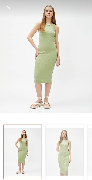 Kotan midi halter yaka elbise