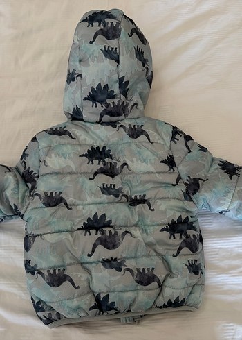 Erkek Çocuk Gri Fermuarlı Kapüşonlu Mont - Görsel 2