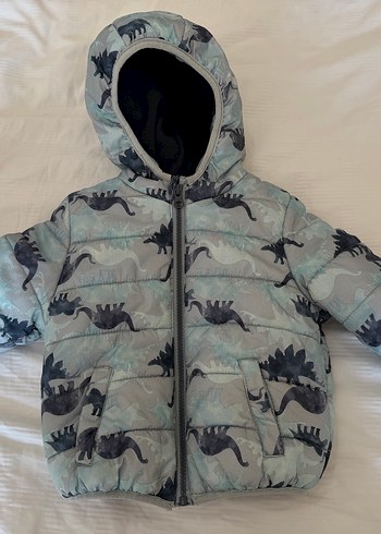 Erkek Çocuk Gri Fermuarlı Kapüşonlu Mont - Görsel 3