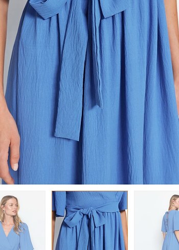 elbise mavi, midi boy - Görsel 5