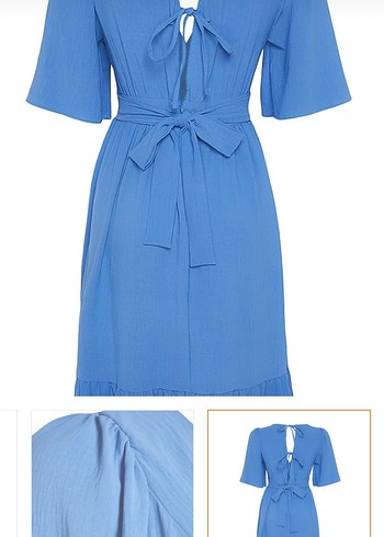 elbise mavi, midi boy - Görsel 6