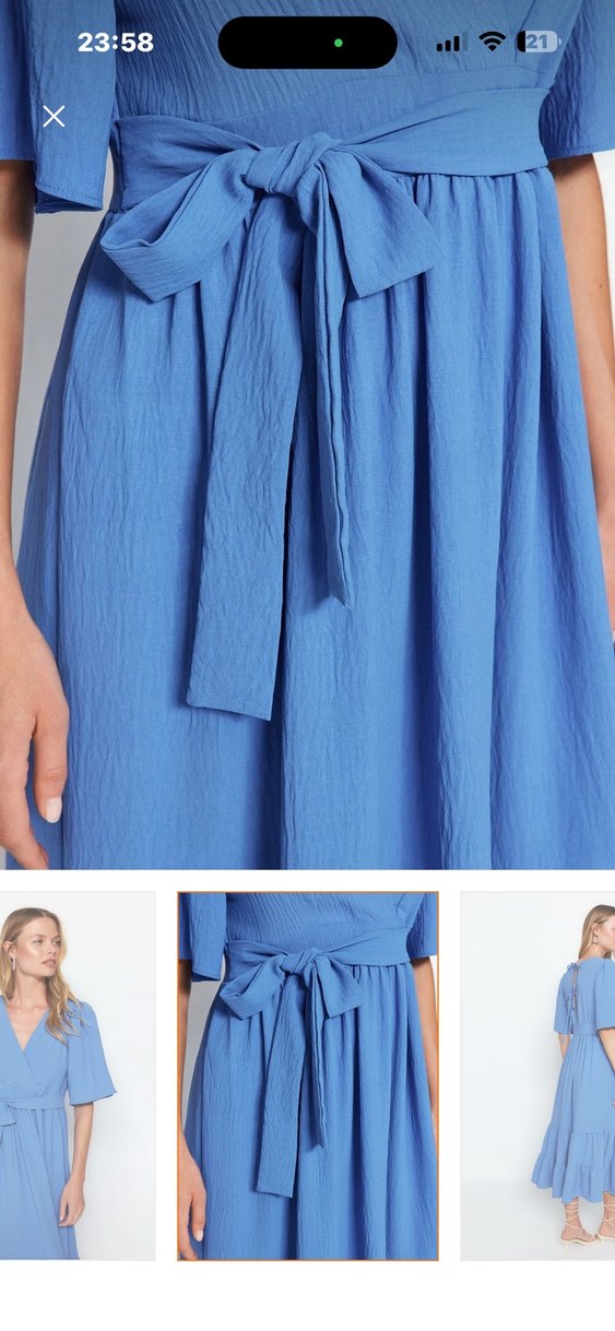 elbise mavi, midi boy - Görsel 5
