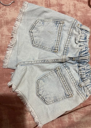 Düğmeli Mavi Mini Denim Şort - Görsel 2