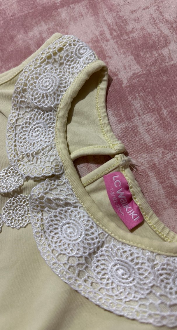 Dantel Yakalı Kız Çocuk Kolsuz Bluz - Görsel 2