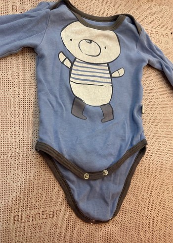Mavi Uzun Kollu Bebek Body 6-9 Ay - Görsel 3