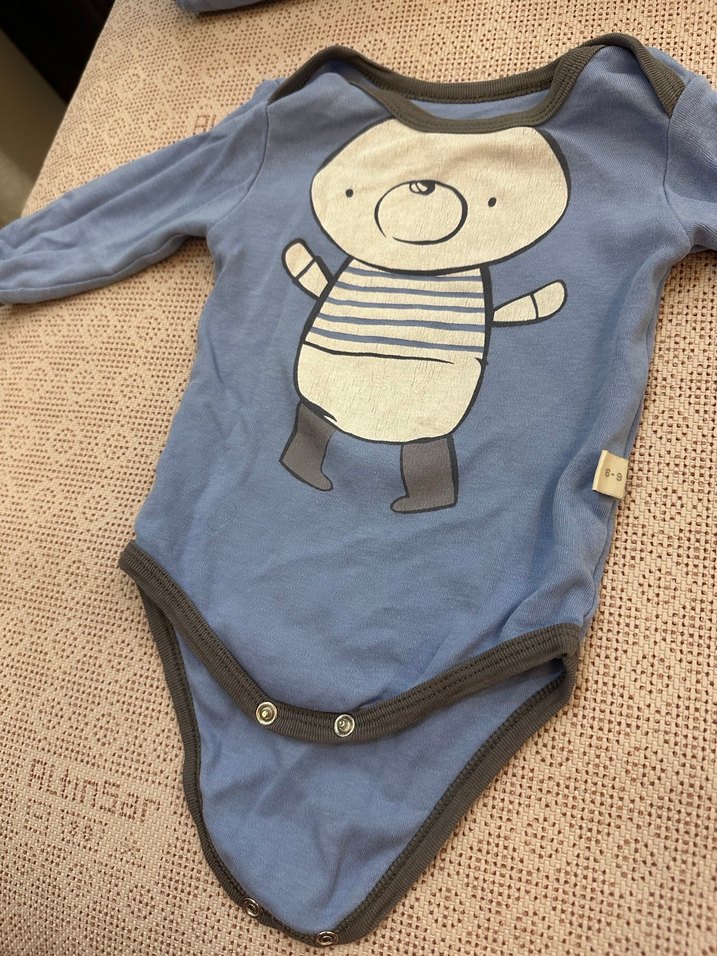 Mavi Uzun Kollu Bebek Body 6-9 Ay - Görsel 2