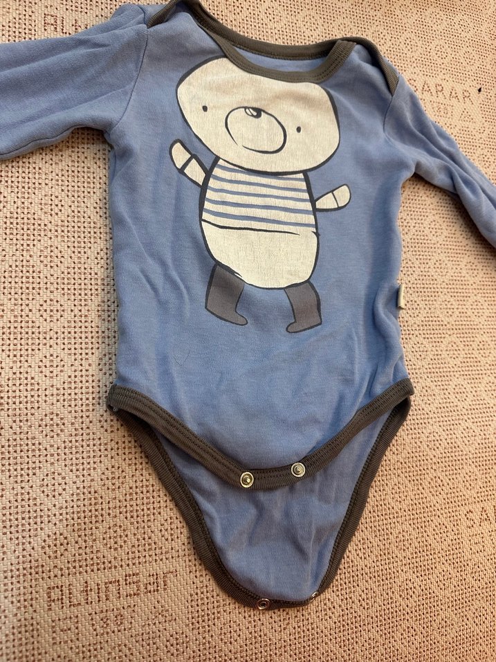 Mavi Uzun Kollu Bebek Body 6-9 Ay - Görsel 3