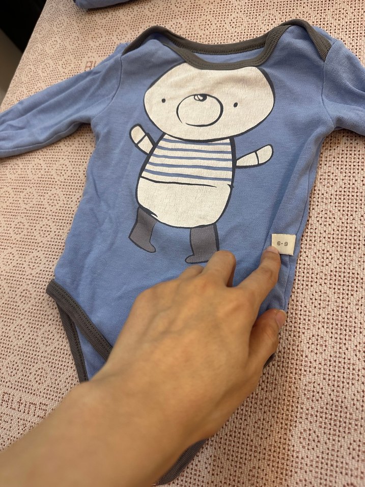 Mavi Uzun Kollu Bebek Body 6-9 Ay - Görsel 4