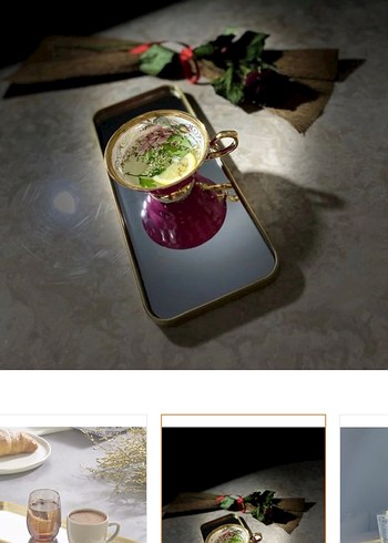 Parlak Altın Renk Tepsi 12x30 cm - Görsel 2