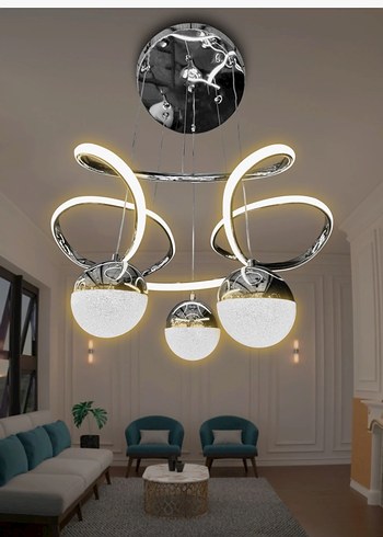 3 Toplu Modern LED Avize 3 Işıklı - Görsel 2