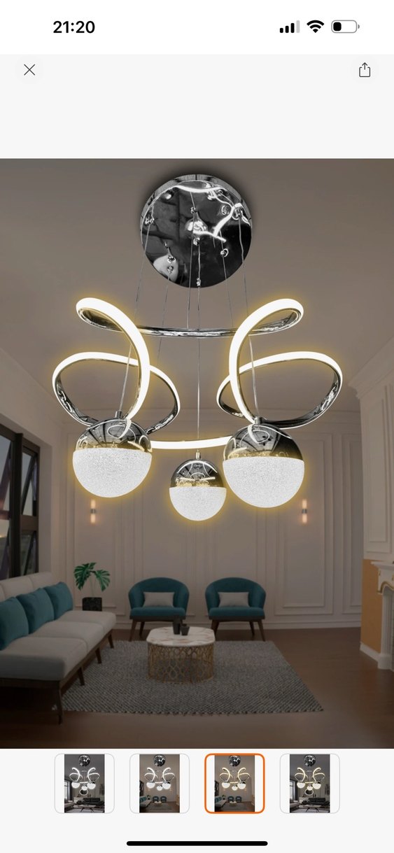 3 Toplu Modern LED Avize 3 Işıklı - Görsel 2
