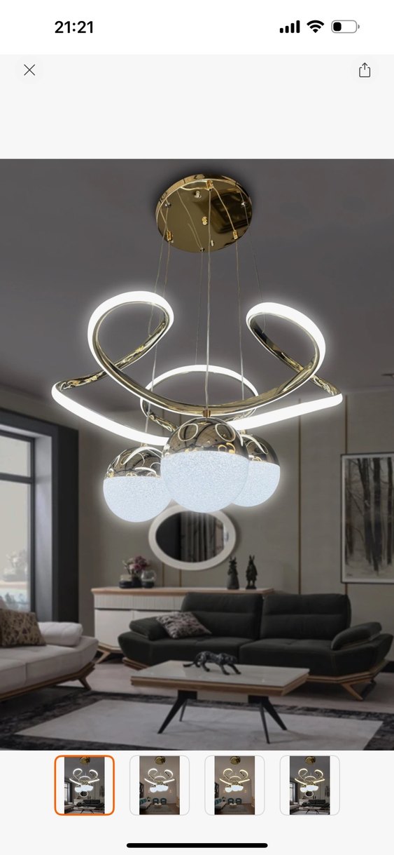 3 Toplu Modern LED Avize 3 Işıklı - Görsel 3