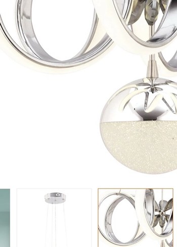 Beyaz Modern LED Avize 3 Renk Işık Modlu - Görsel 3