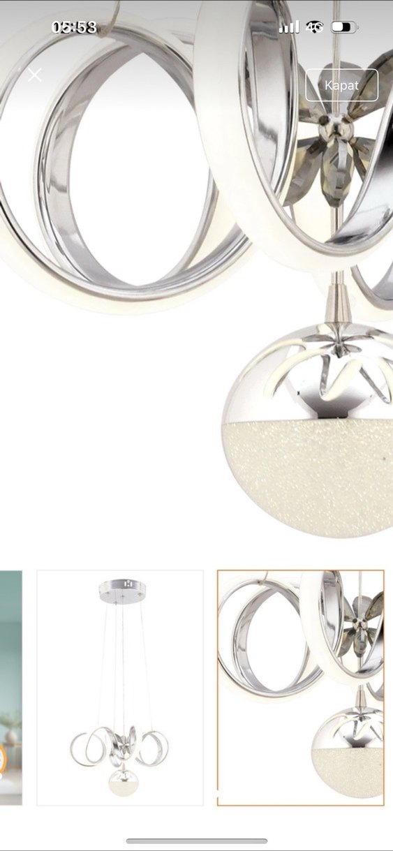 Beyaz Modern LED Sarkıt Avize - Görsel 3