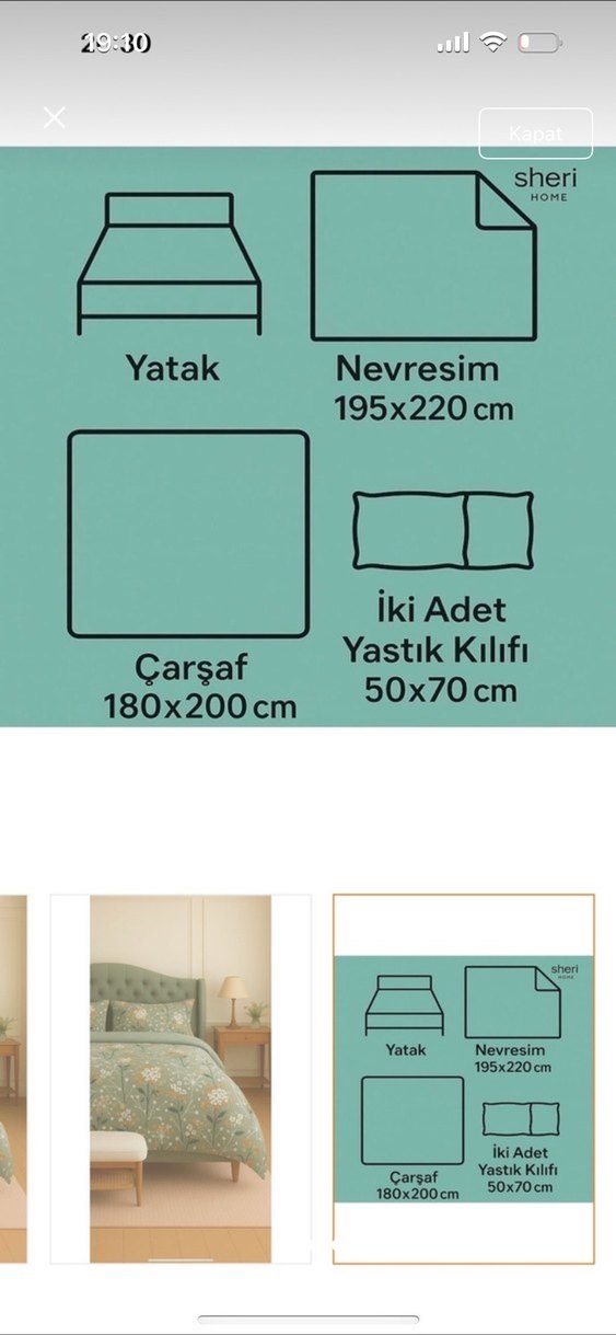 Yeşil Çiçek Desenli Nevresim Takımı - Görsel 3