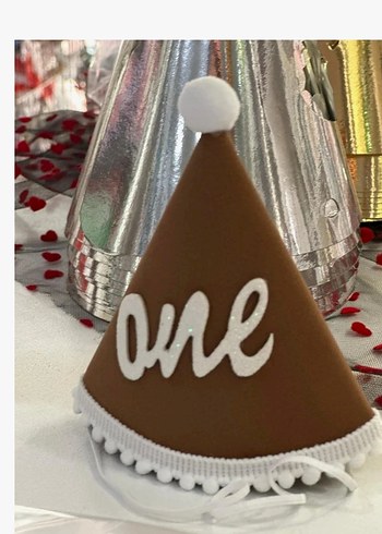 Bir Yaş Parti Şapkası Kahverengi - Görsel 2