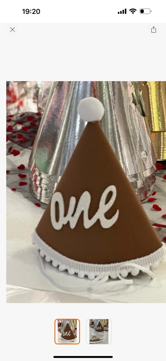 Bir Yaş Parti Şapkası Kahverengi - Görsel 2