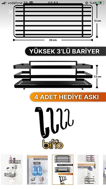  Beden 2 Adet Banyo Rafı