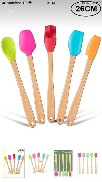 5 li bambu silikon spatula seti