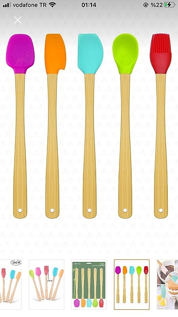  Beden 5 li bambu silikon spatula seti