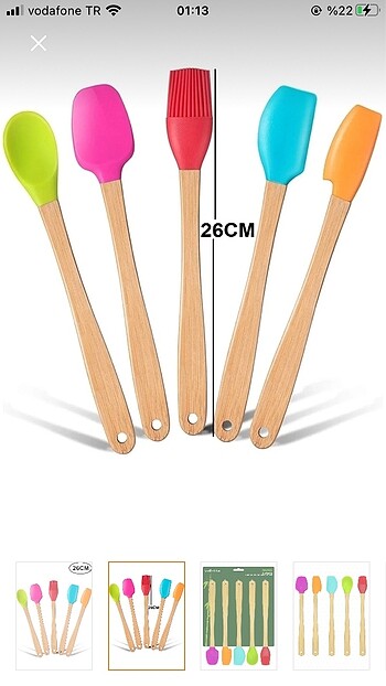 Diğer 5 li bambu silikon spatula seti