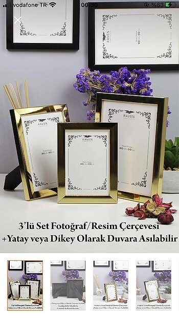 3 lü Çerçeve Seti