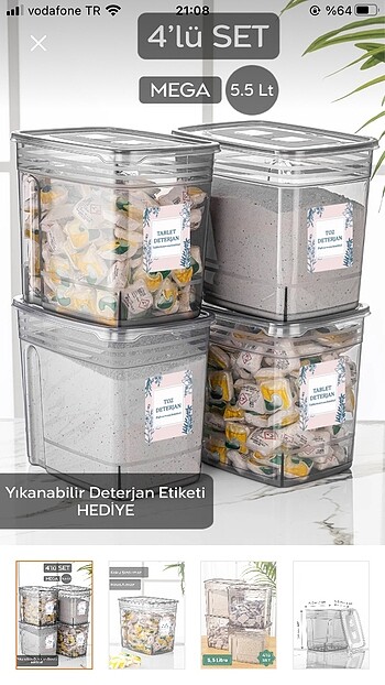 4 lü saklama kabı
