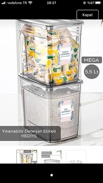 2 Li Saklama Kabı