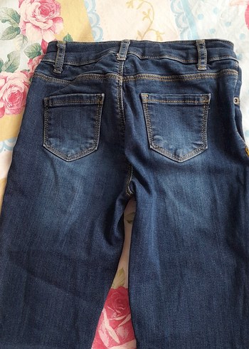 7 Yaş Beden mavi Renk Erkek Çocuk Mavi Bağcıklı Denim Pantolon